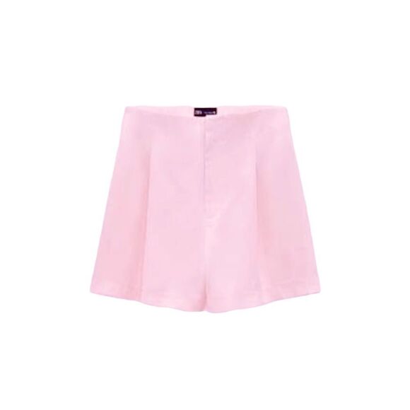 ZARA pink high waist pleated shorts size 6 - Picture 1 of 6